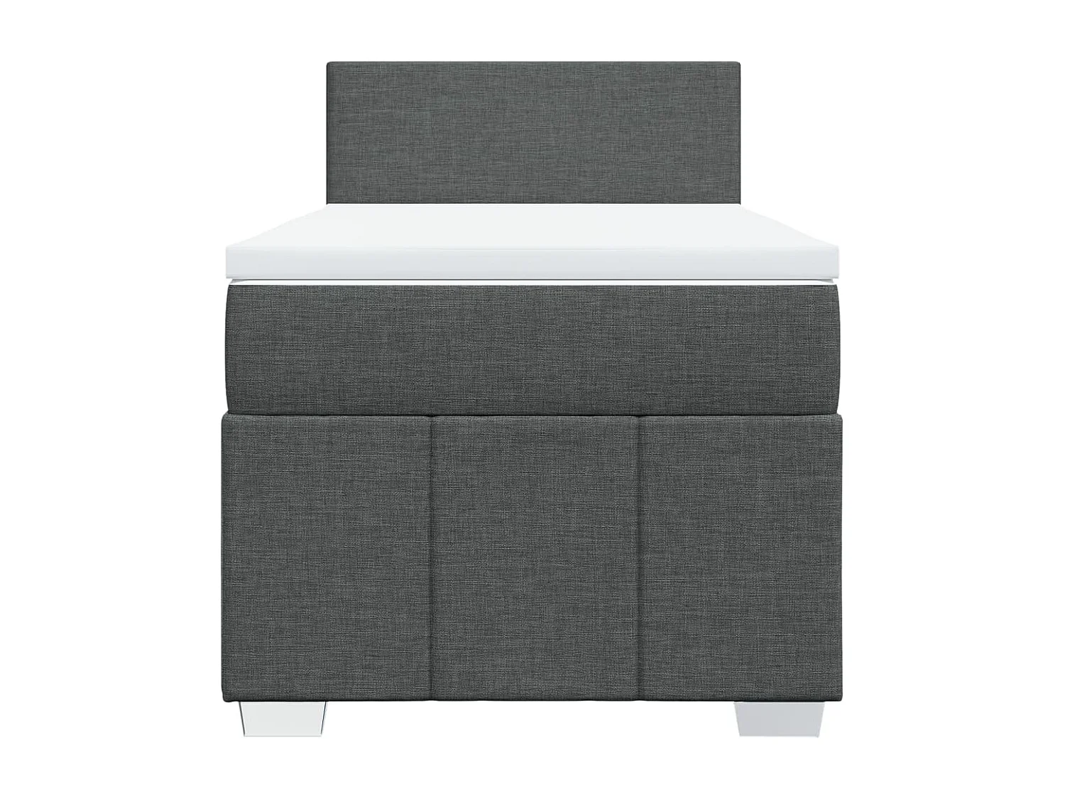 Sommier à lattes de lit avec matelas Gris foncé 90x200 cm Tissu