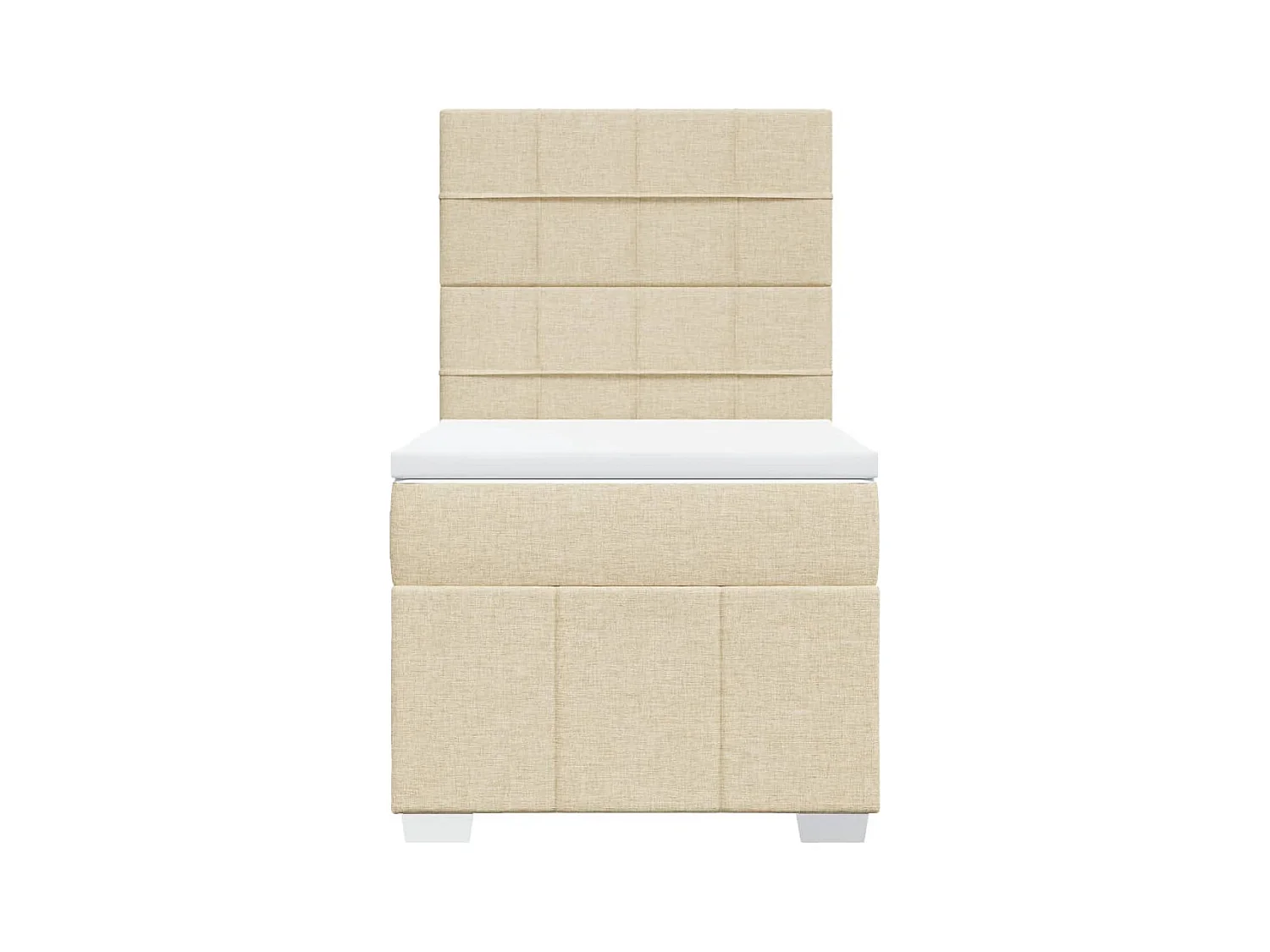 Sommier à lattes de lit avec matelas Crème 80x200 cm Tissu