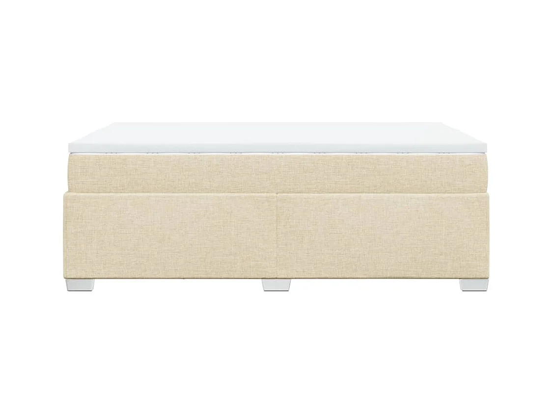 Sommier à lattes de lit avec matelas crème 120x190 cm tissu