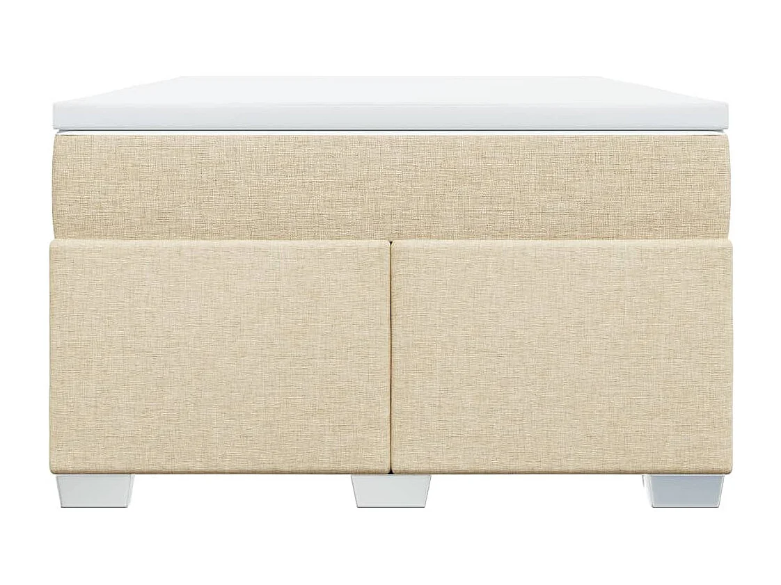 Cama box spring con colchón tela color crema 120x190 cm