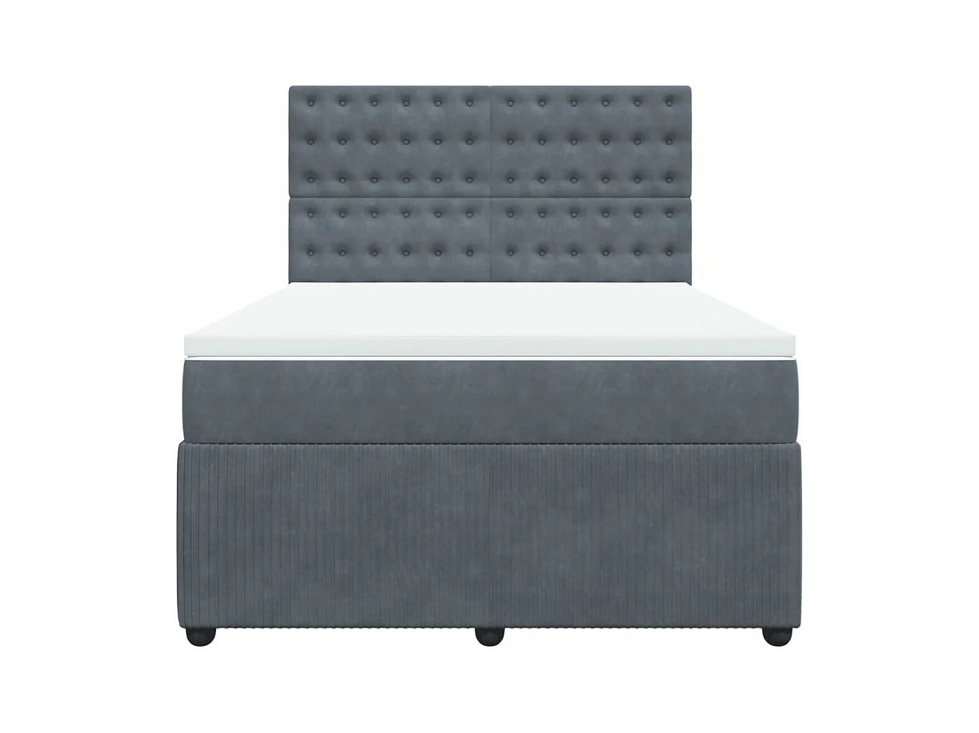 Sommier à lattes de lit et matelas Gris foncé 140x200cm Velours