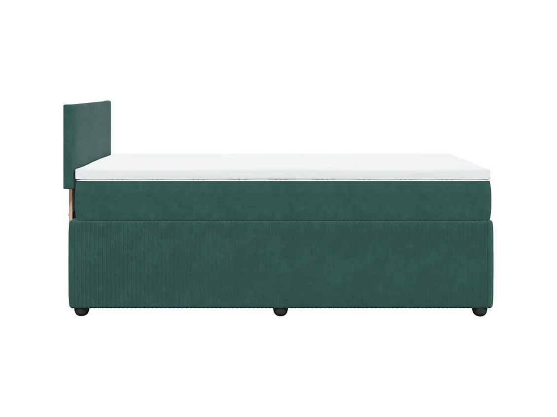 Sommier à lattes de lit avec matelas Vert foncé 90x190 cm