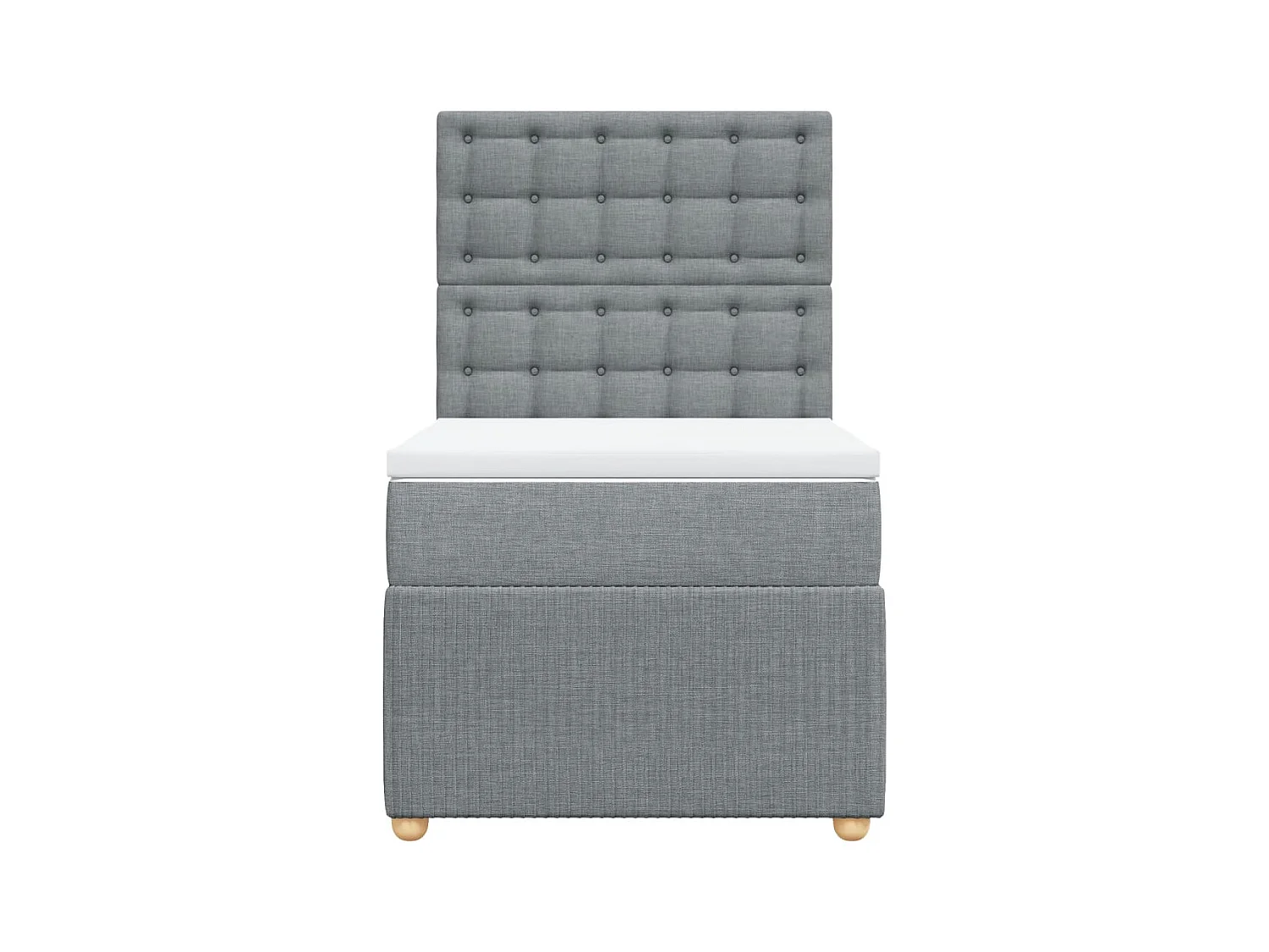 Cama com molas/colchão 80x200 cm tecido cinza-claro