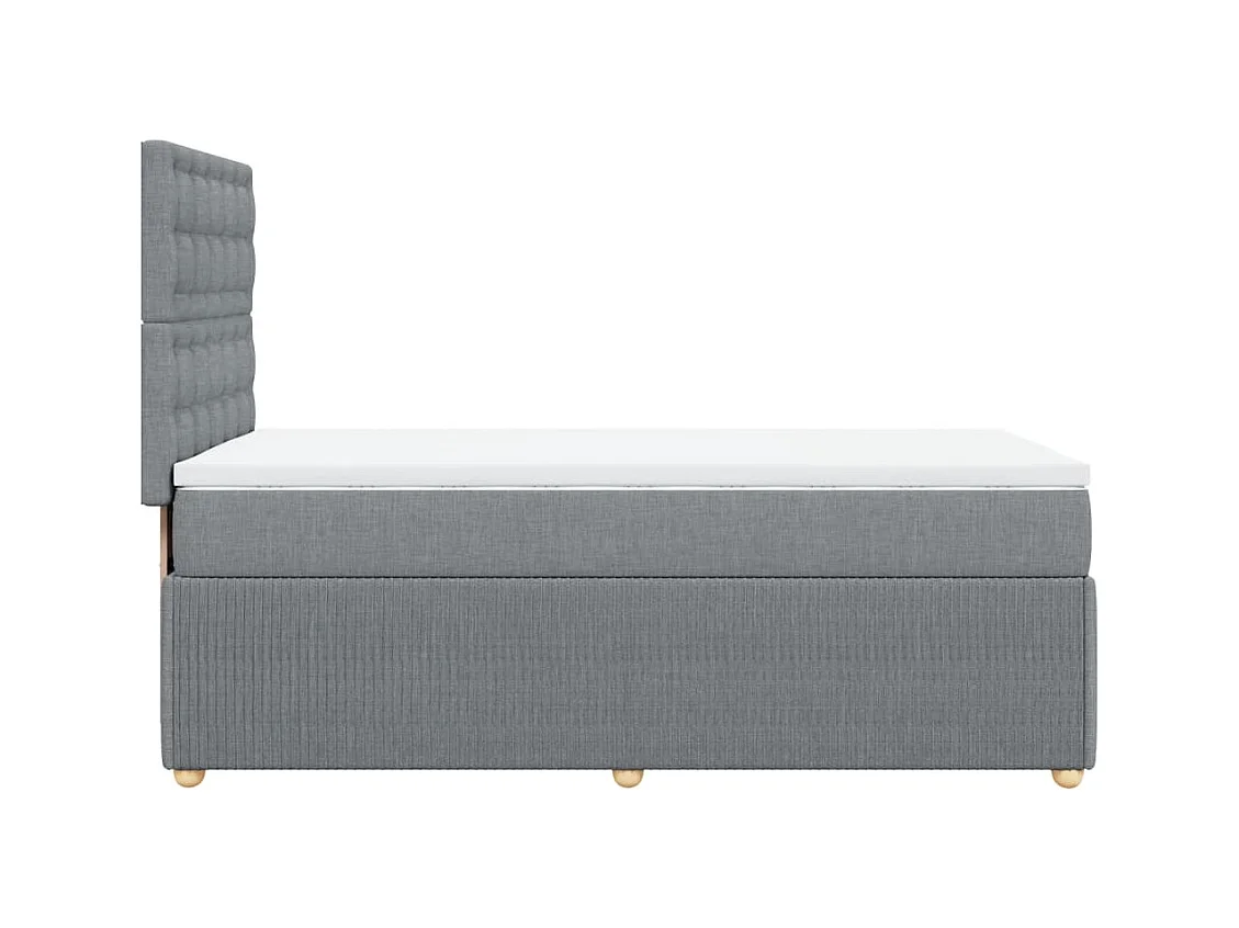 Cama com molas/colchão 80x200 cm tecido cinza-claro