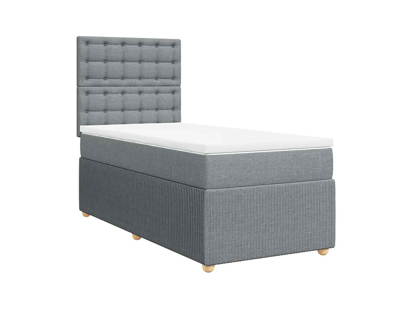 Cama com molas/colchão 80x200 cm tecido cinza-claro