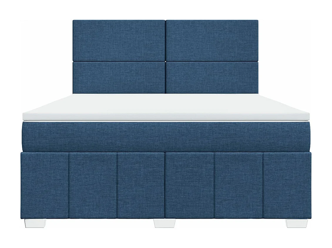 Sommier à lattes de lit avec matelas Bleu 180x200 cm Tissu