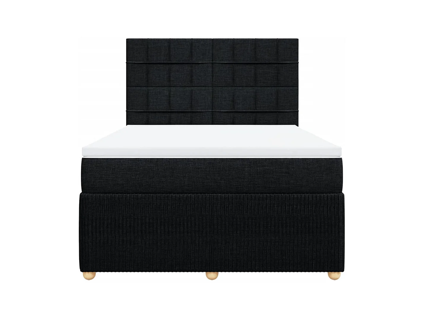 Sommier à lattes de lit avec matelas Noir 140x190 cm Tissu