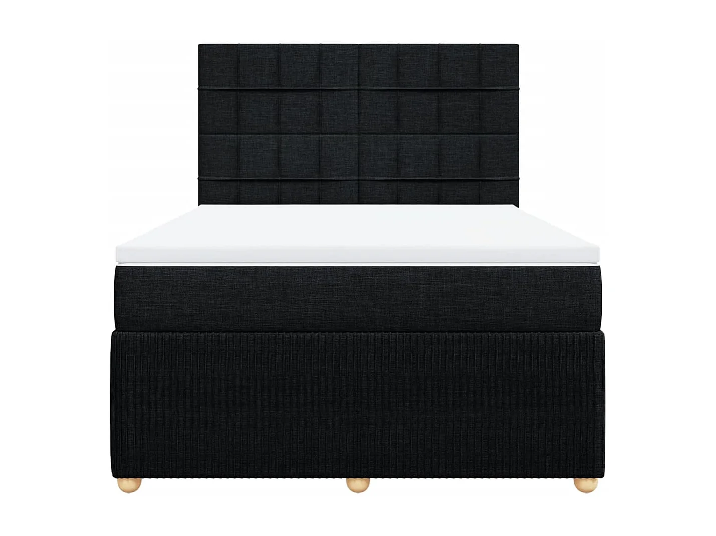 Cama com molas/colchão 140x190 cm tecido preto