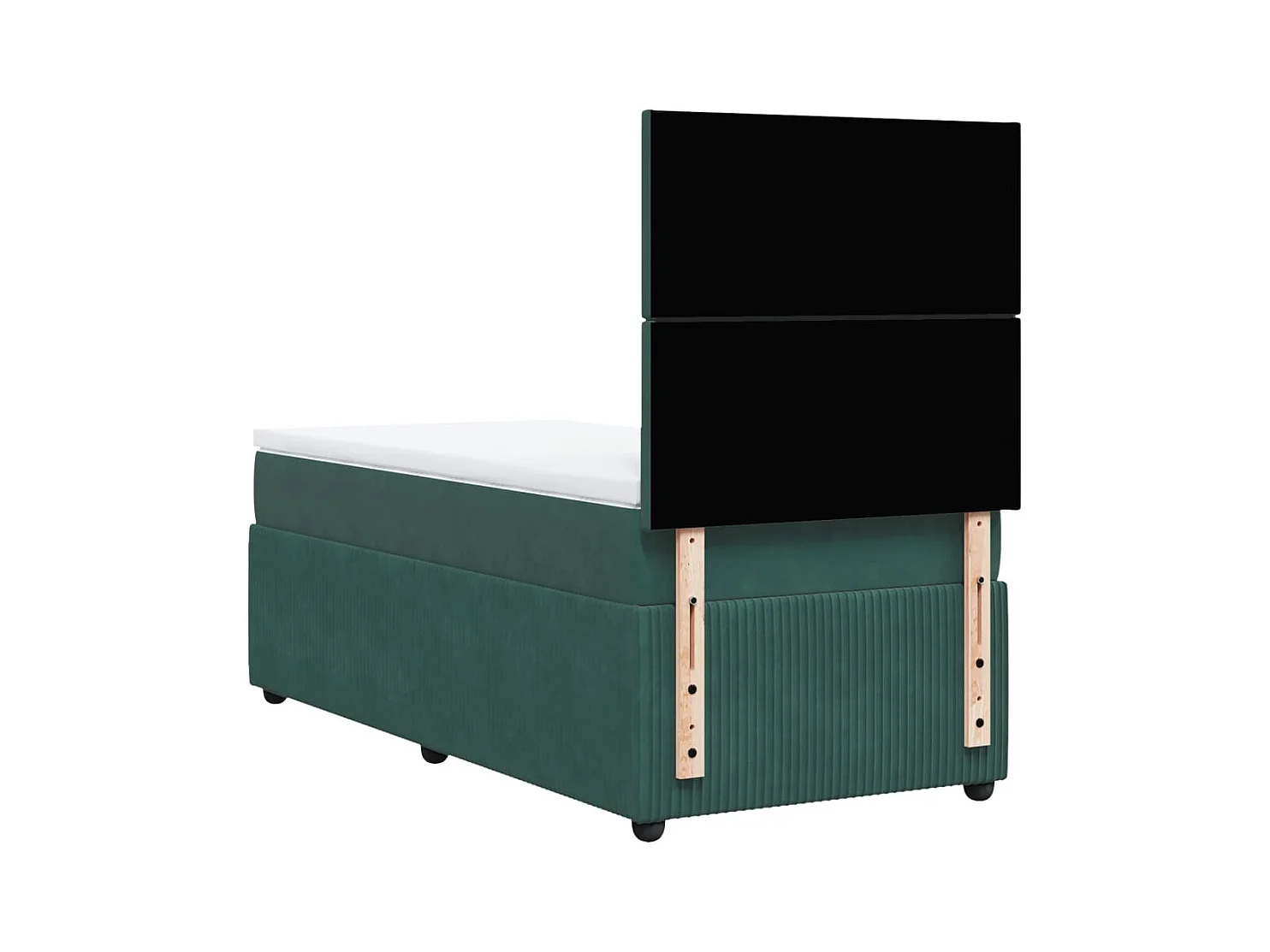 Sommier à lattes de lit avec matelas Vert foncé 90x190 cm