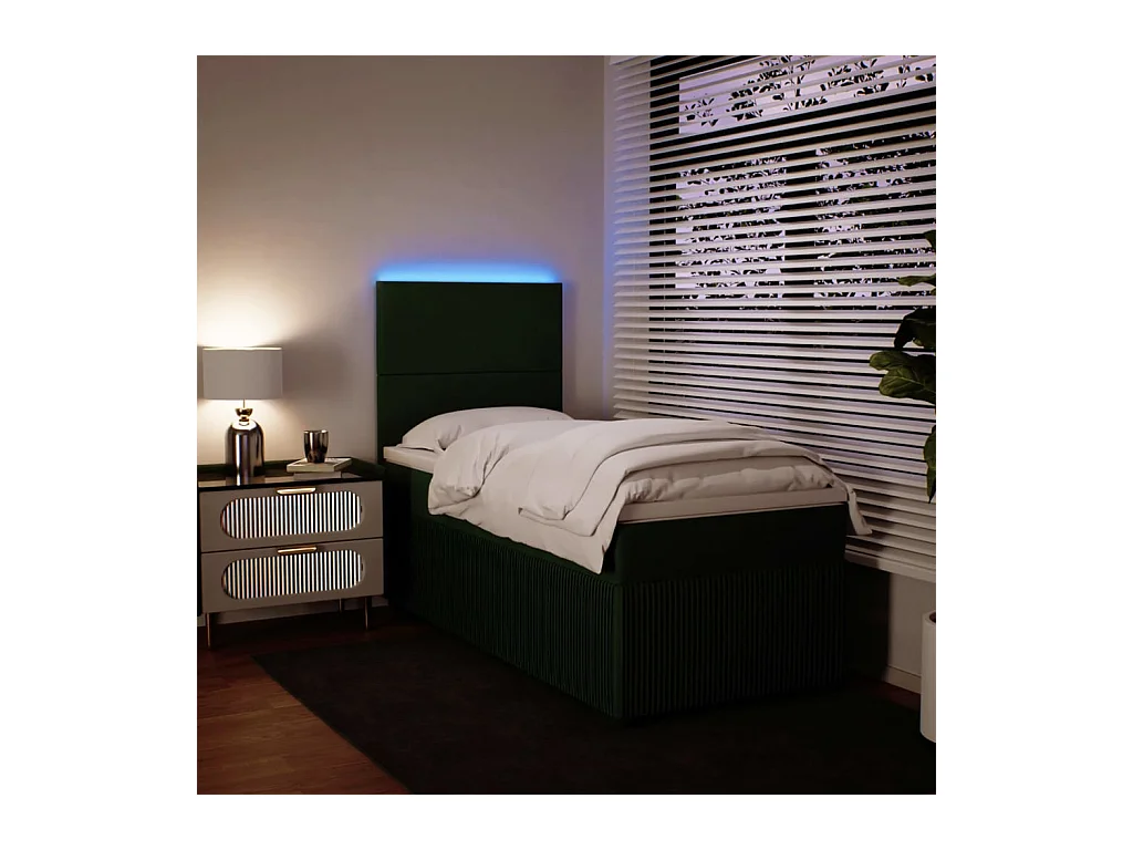 Sommier à lattes de lit avec matelas Vert foncé 90x190 cm