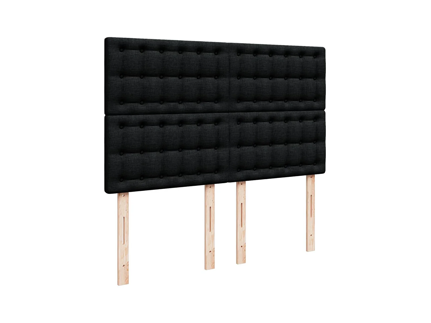 Sommier à lattes de lit avec matelas Noir 160x200 cm Tissu