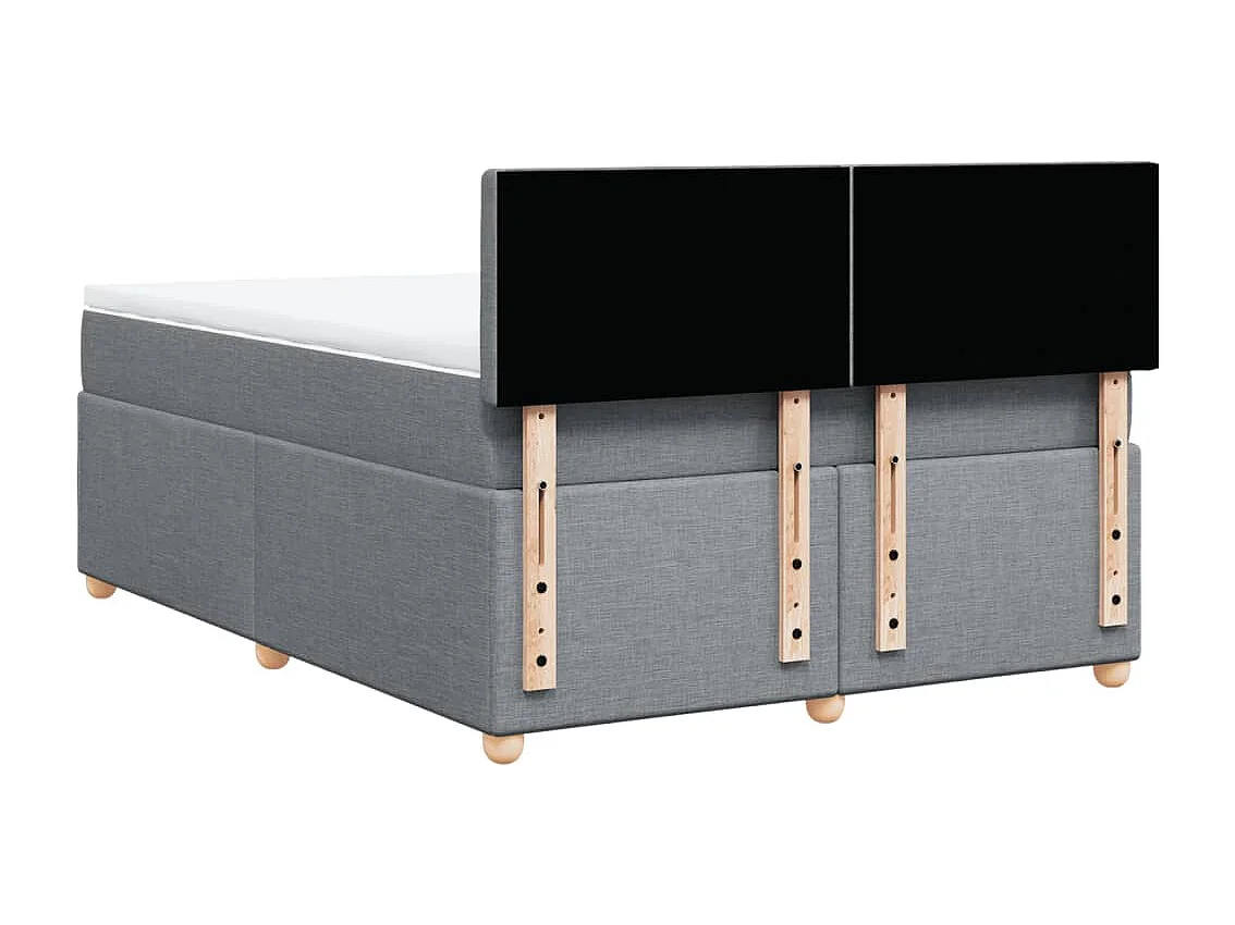 Sommier à lattes de lit avec matelas Gris clair 140x200cm Tissu