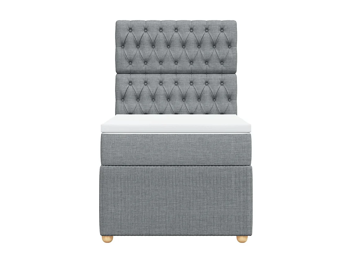 Boxspring met matras stof lichtgrijs 80x200 cm