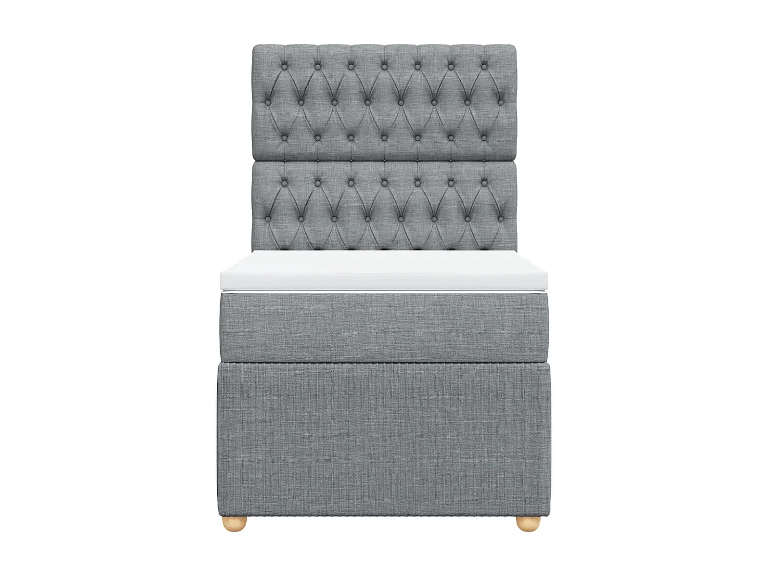 Cama com molas/colchão 80x200 cm tecido cinza-claro