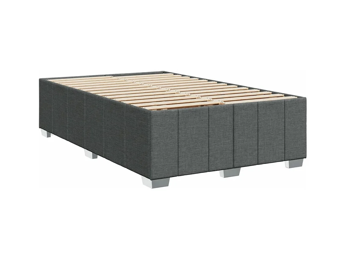 Sommier à lattes de lit avec matelas Gris foncé 120x200cm Tissu