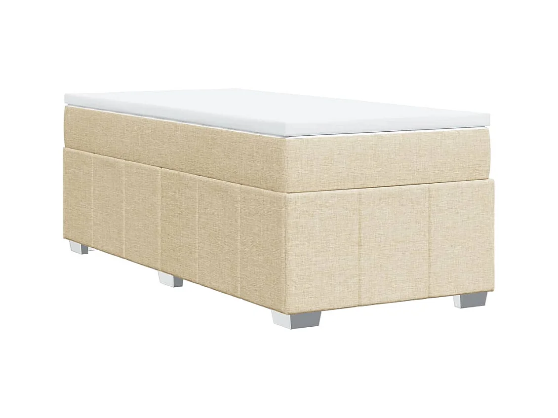 Sommier à lattes de lit avec matelas Crème 80x200 cm Tissu