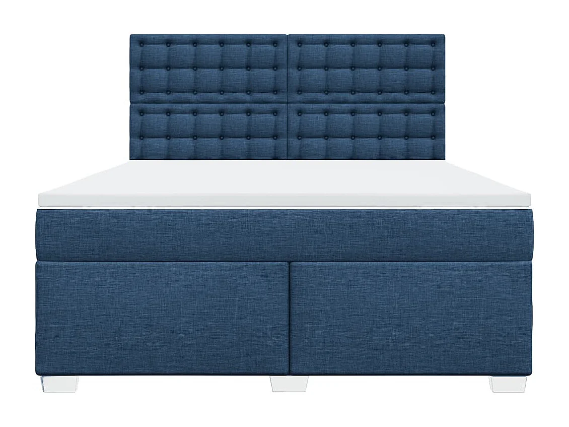 Sommier à lattes de lit avec matelas Bleu 180x200 cm Tissu