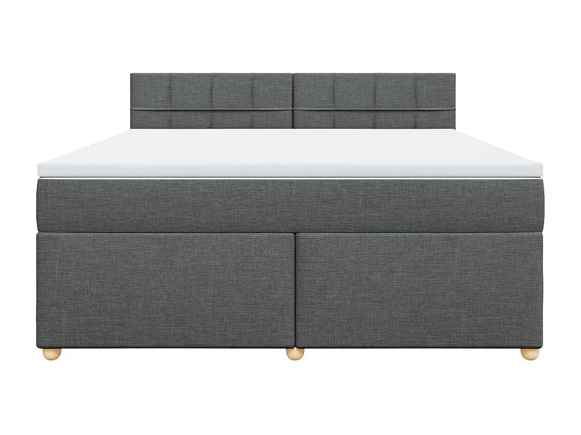 Sommier à lattes de lit avec matelas Gris foncé 180x200cm Tissu