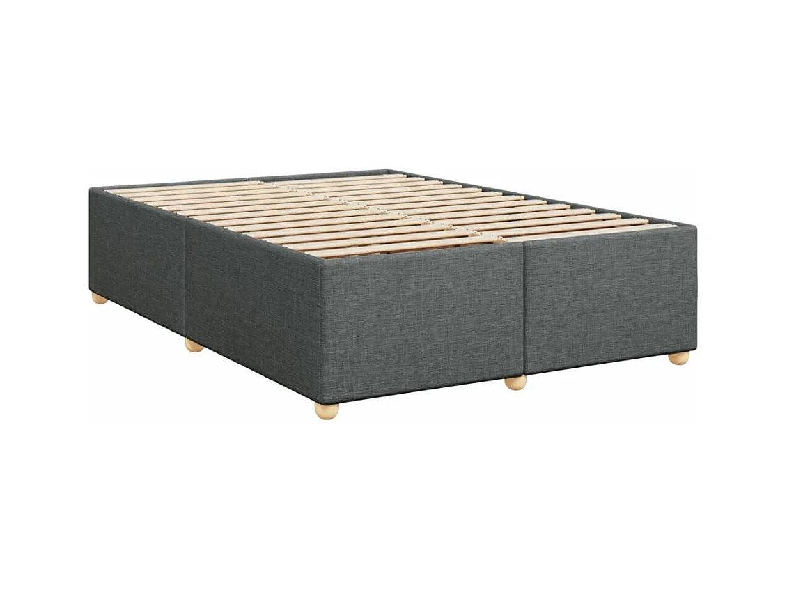 Sommier à lattes de lit avec matelas Gris foncé 140x200cm Tissu