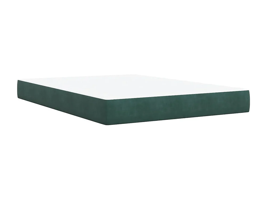 Cama box spring con colchón terciopelo verde oscuro 160x200 cm