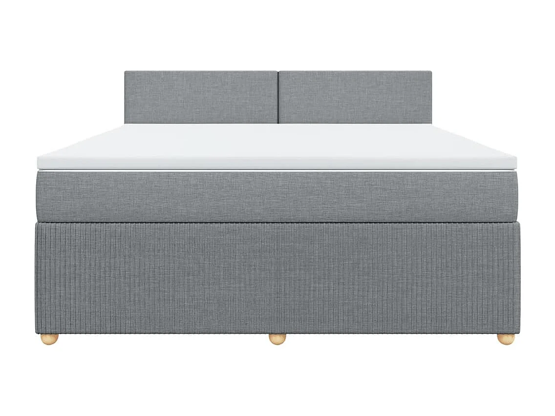 Sommier à lattes de lit avec matelas Gris clair 180x200cm Tissu