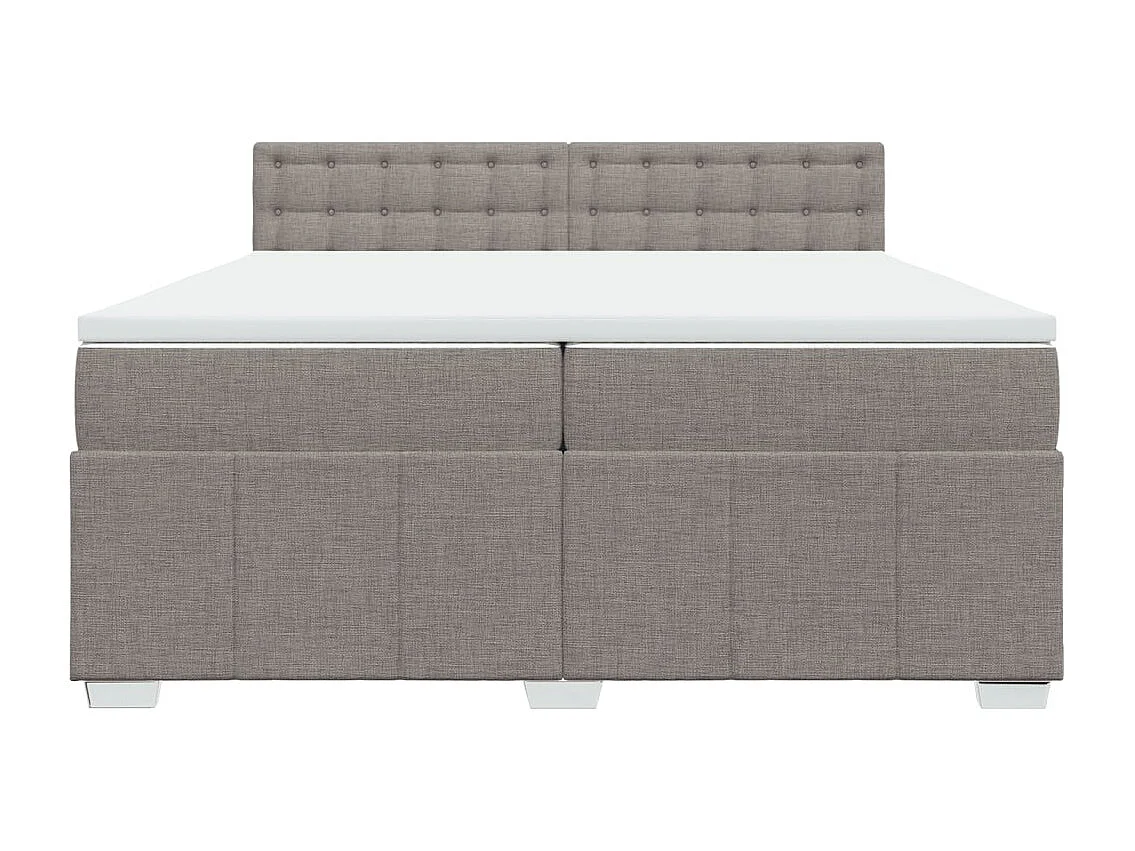 Sommier à lattes de lit avec matelas Taupe 200x200 cm Tissu