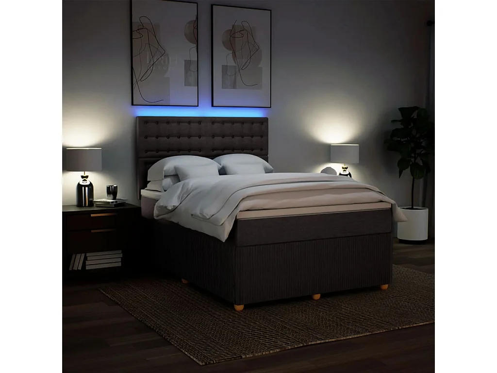 Sommier à lattes de lit avec matelas Marron foncé 140x200 cm