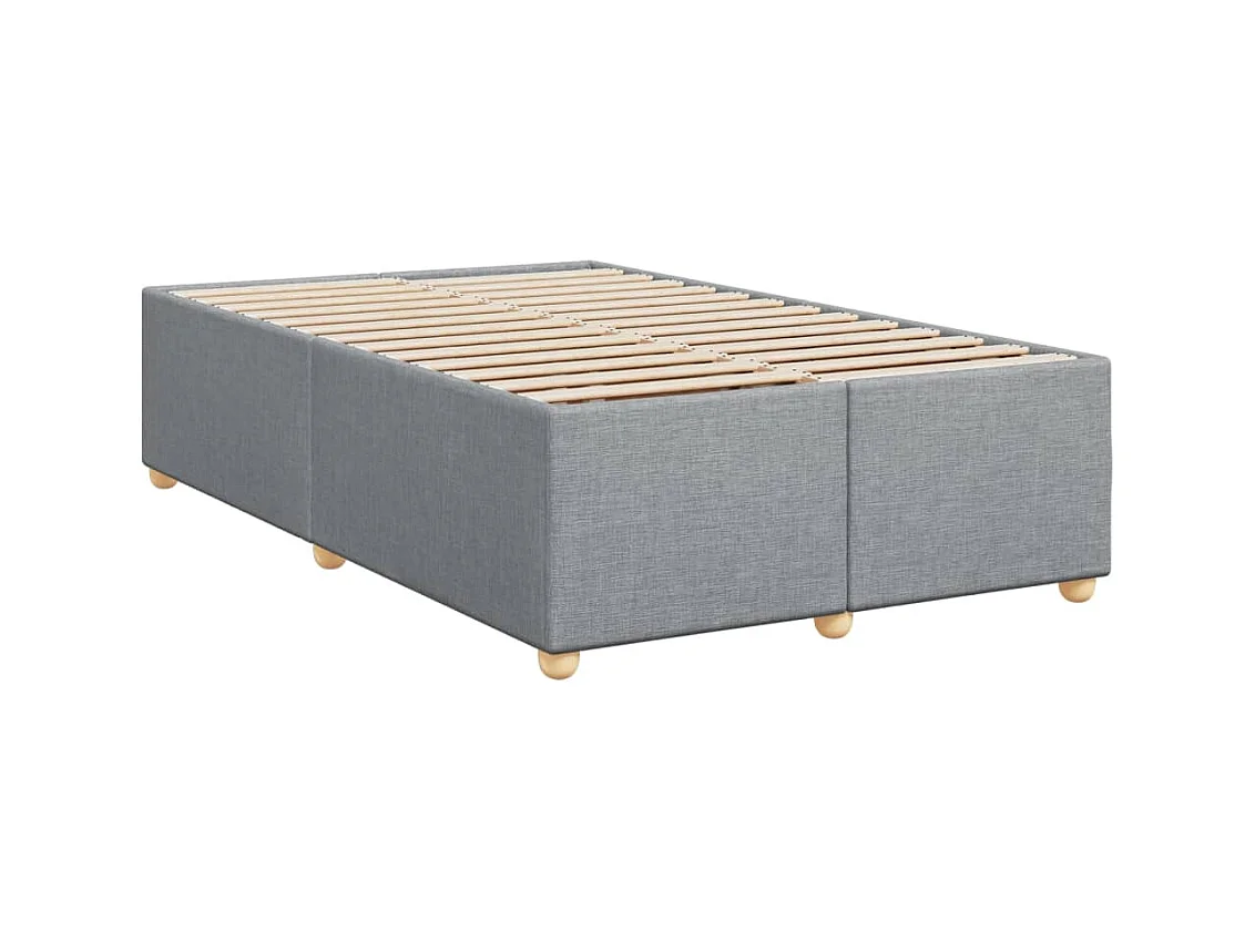 Cama box spring con colchón tela gris claro 120x190 cm