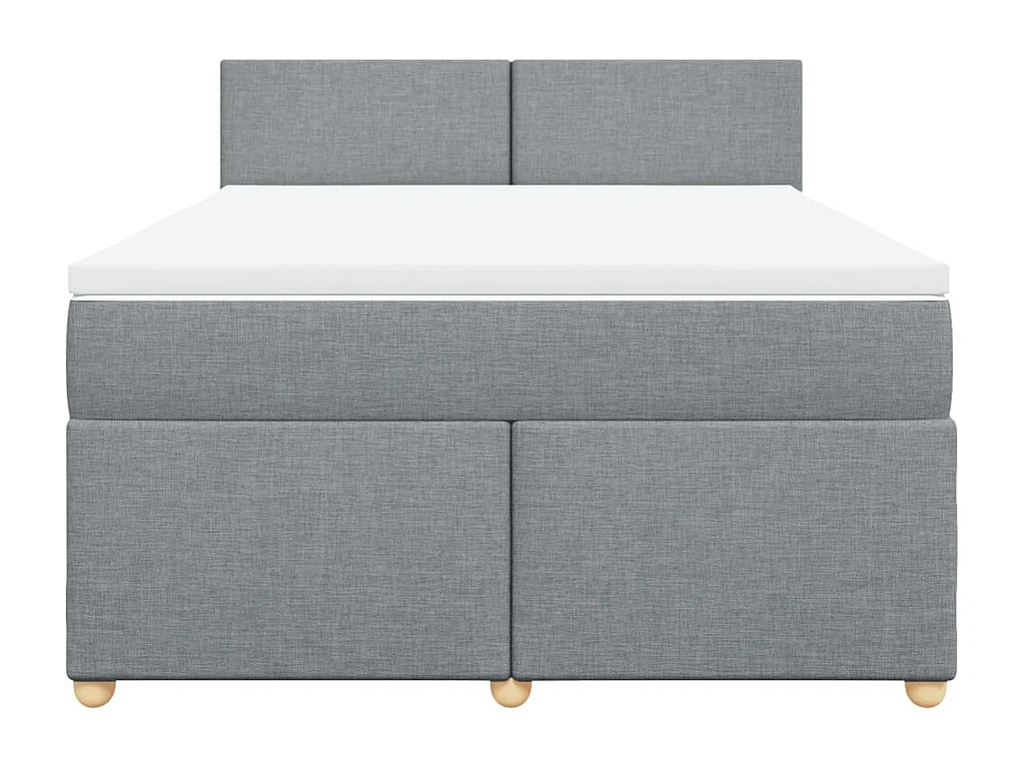 Sommier à lattes de lit avec matelas Gris clair 140x200cm Tissu