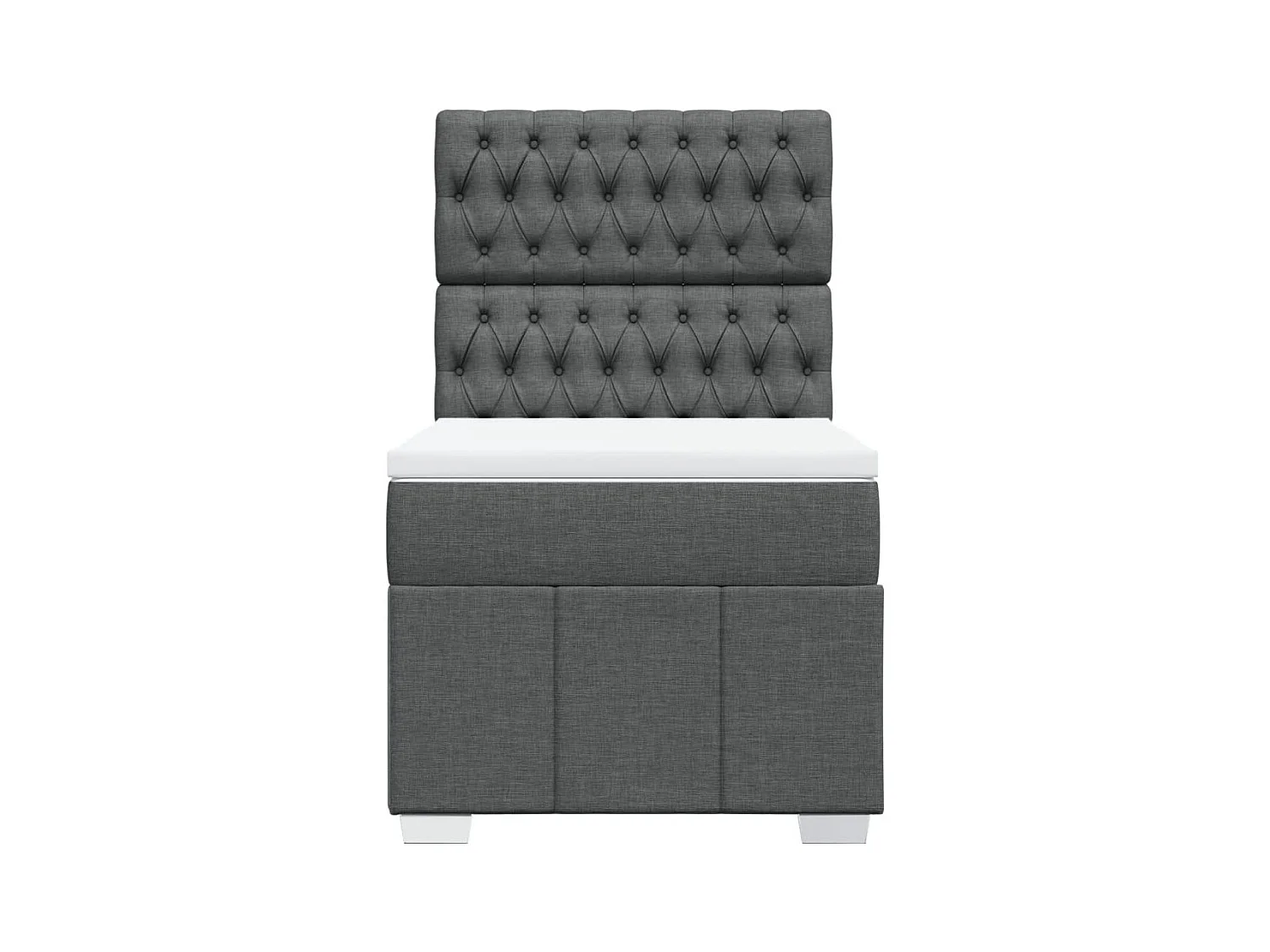 Cama com molas/colchão 100x200 cm tecido cinza-escuro