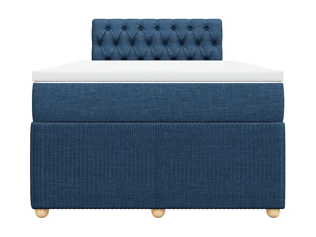 Cama boxspring com colchão 120x190 cm tecido azul