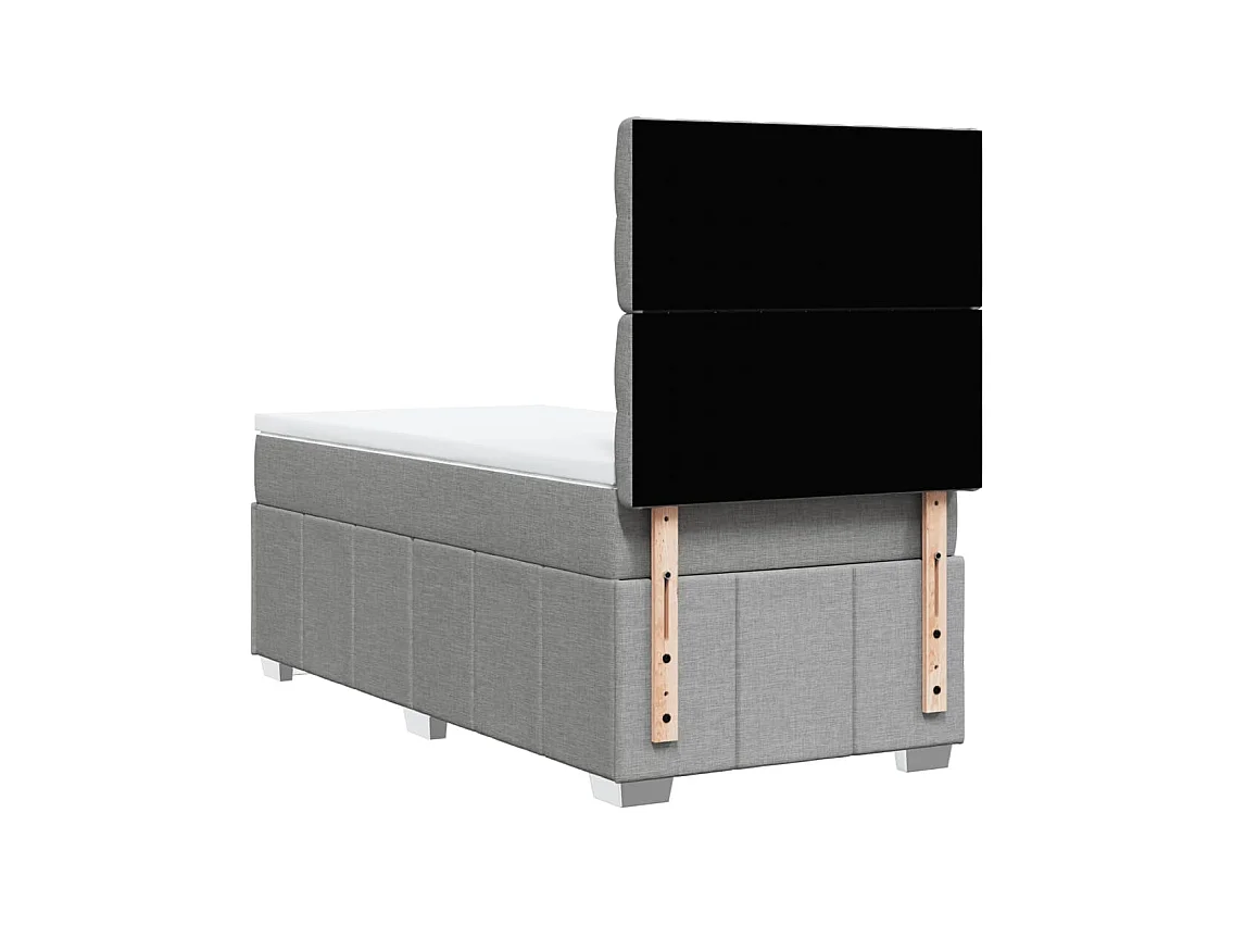 Sommier à lattes de lit avec matelas gris clair 80x200 cm tissu