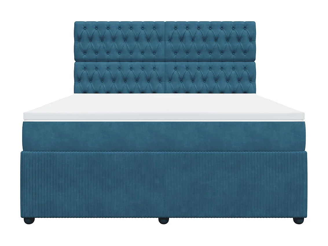 Cama com molas/colchão 180x200 cm veludo azul