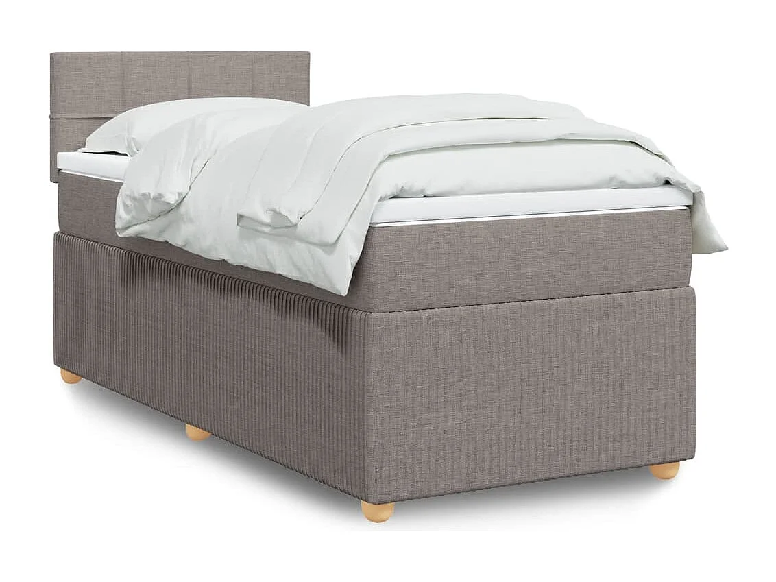 Sommier à lattes de lit avec matelas Taupe 80x200 cm Tissu