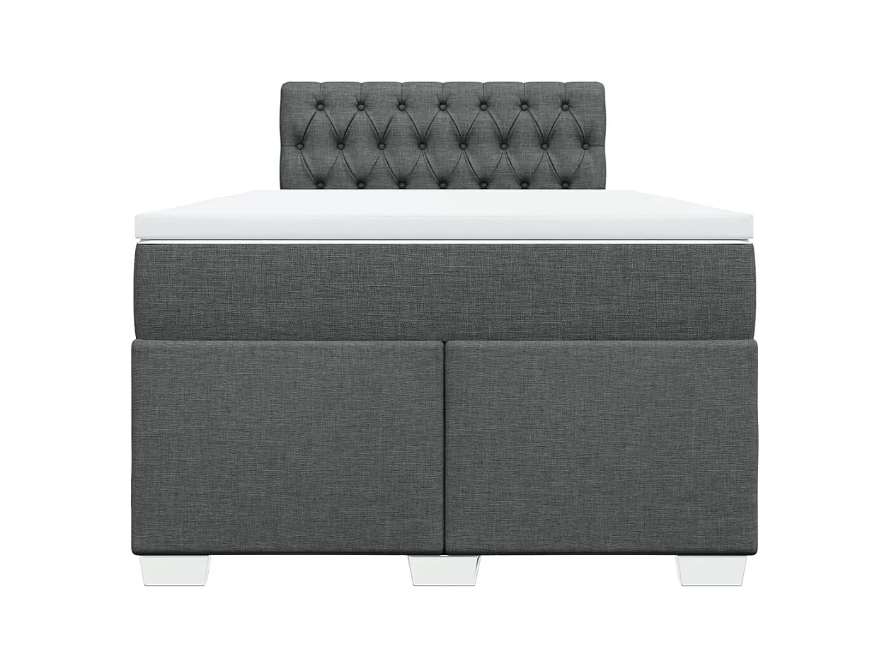 Cama boxspring com colchão 120x190 cm tecido cinzento-escuro