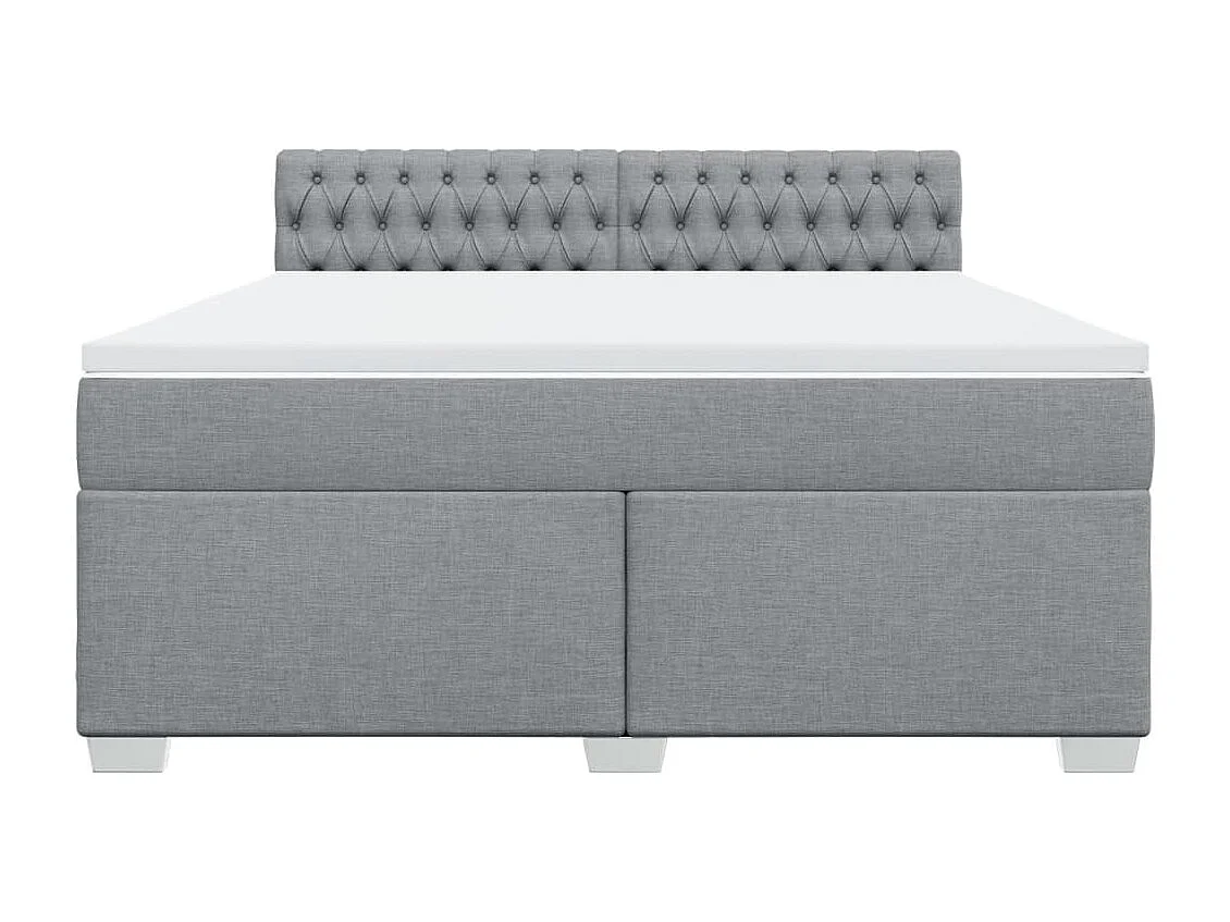 Sommier à lattes de lit avec matelas Gris clair 180x200cm Tissu