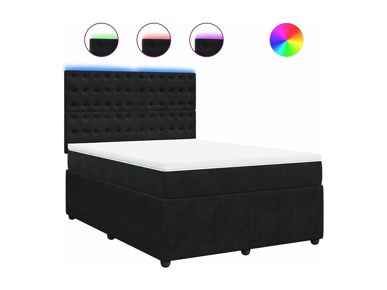 Boxspring met matras fluweel zwart 140x200 cm