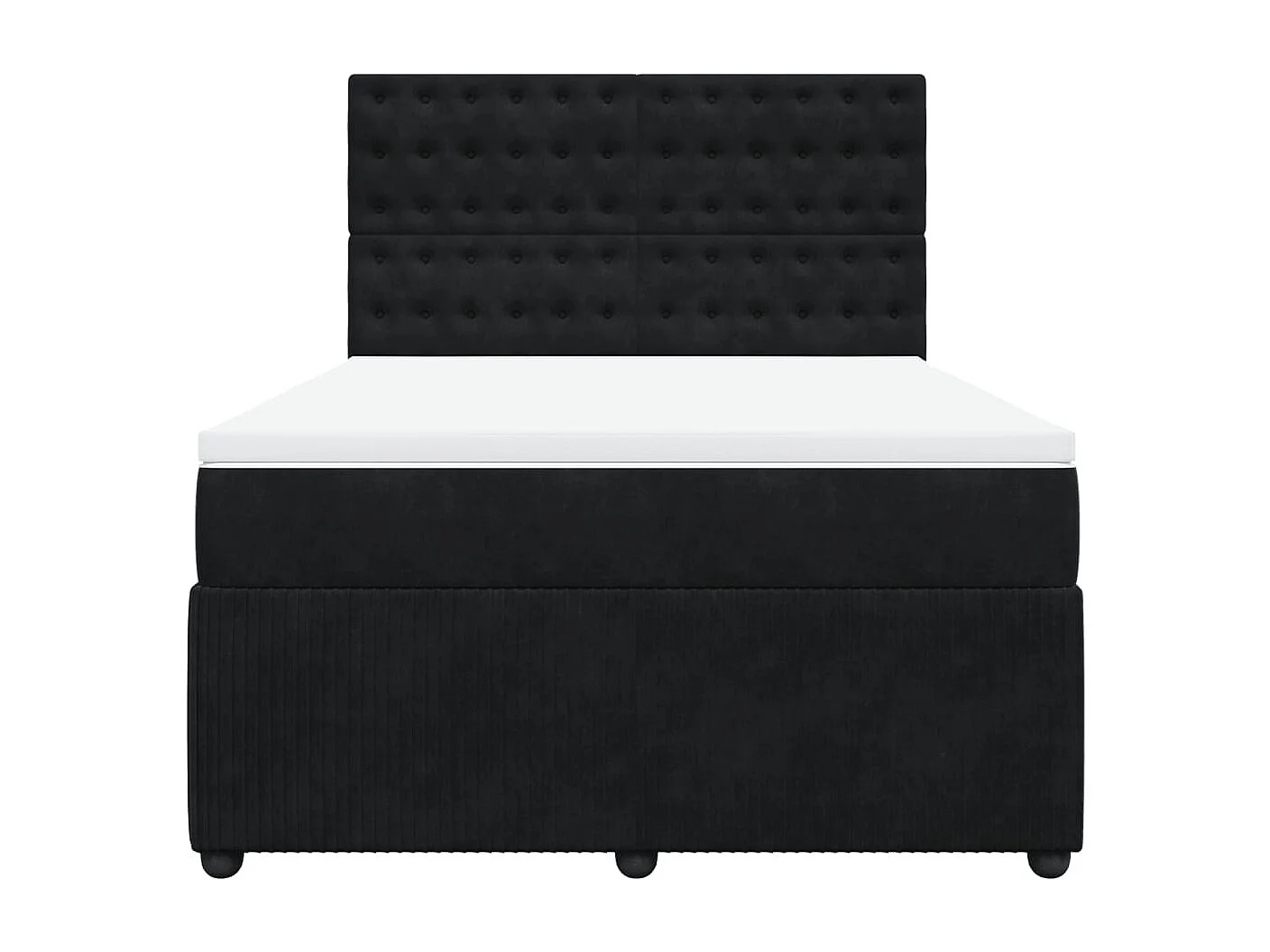 Boxspring met matras fluweel zwart 140x200 cm