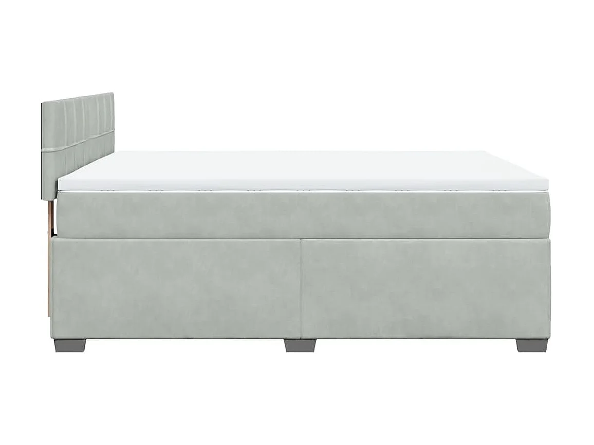 Boxspring met matras fluweel lichtgrijs 160x200 cm