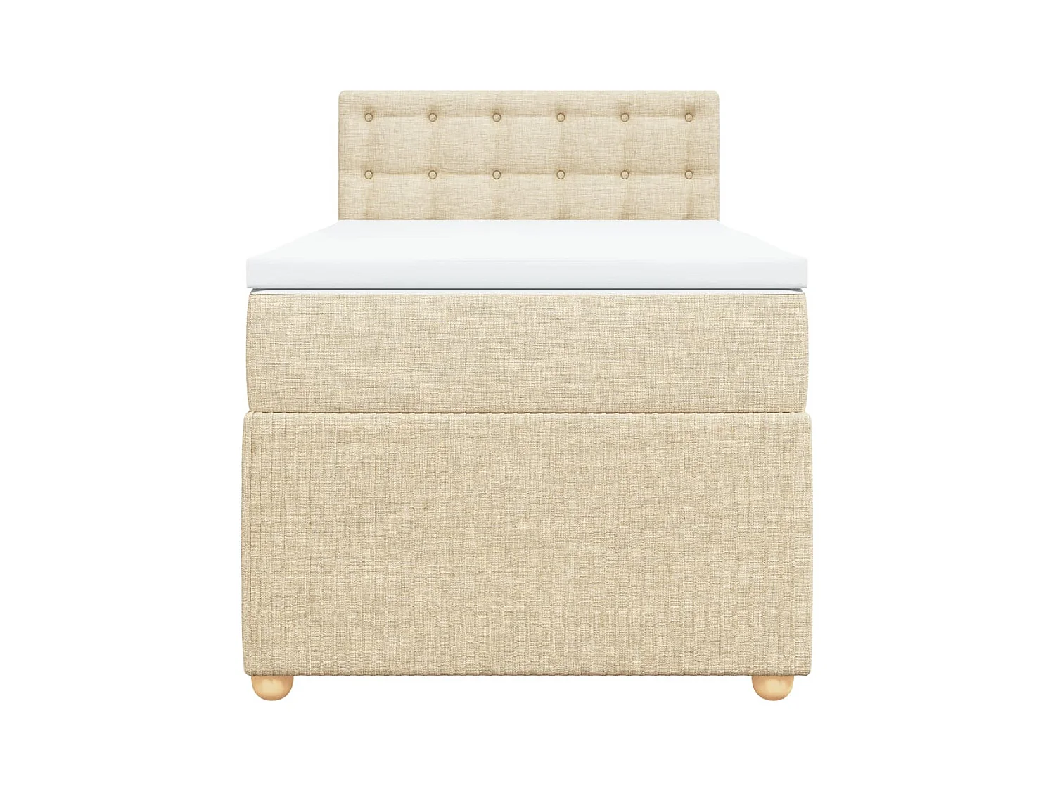 Sommier à lattes de lit avec matelas Crème 80x200 cm Tissu