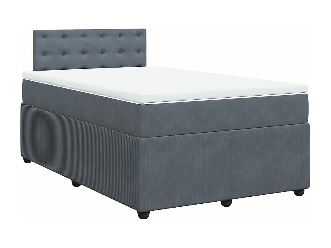Boxspring met matras fluweel donkergrijs 120x190 cm