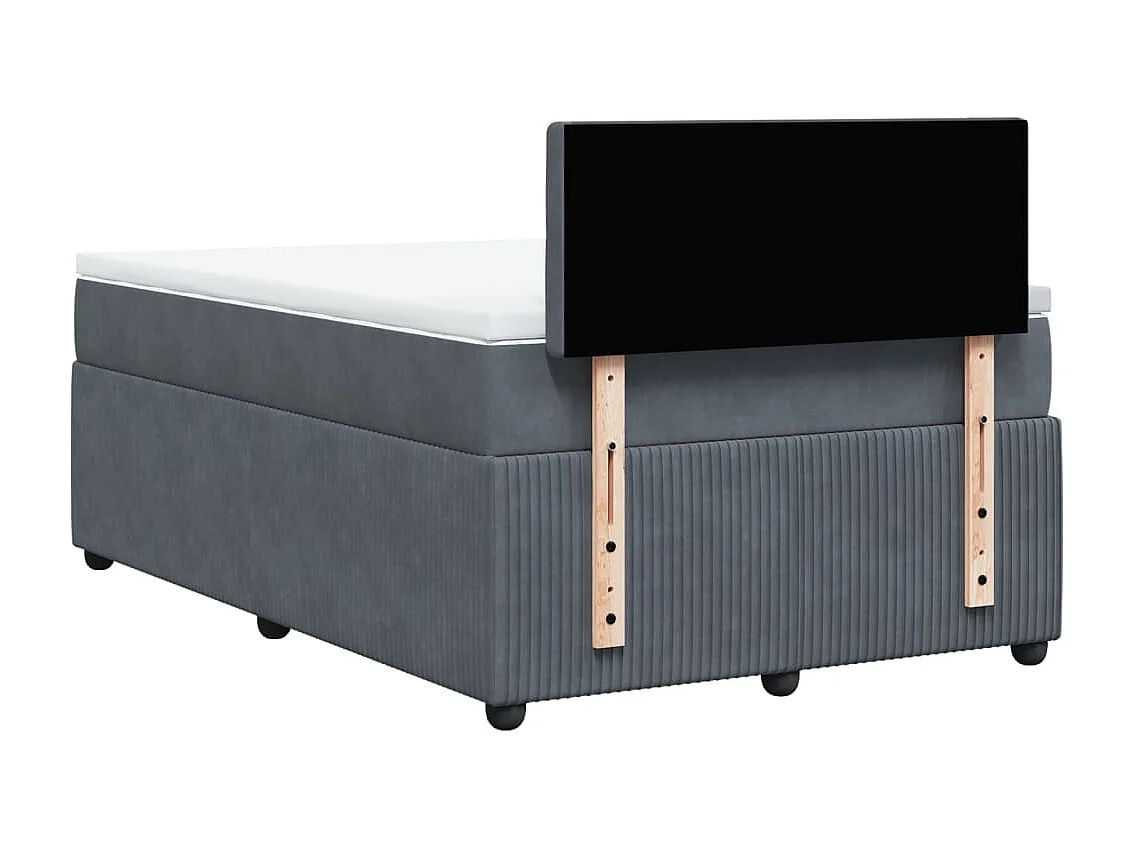 Boxspring met matras fluweel donkergrijs 120x190 cm