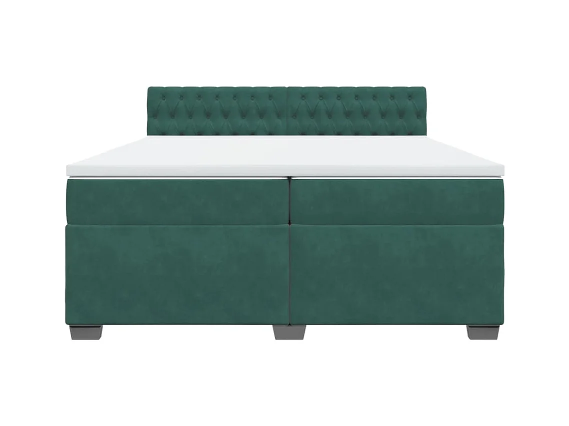 Sommier à lattes de lit et matelas Vert foncé 200x200cm Velours