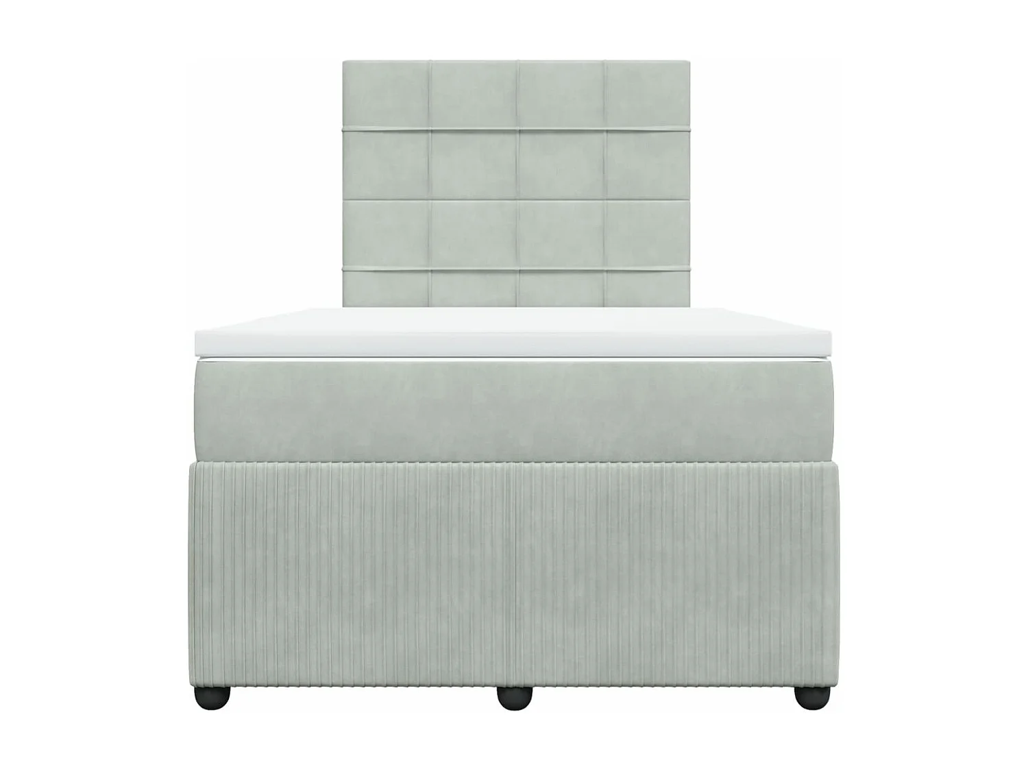 Sommier à lattes de lit et matelas Gris clair 120x200cm Velours