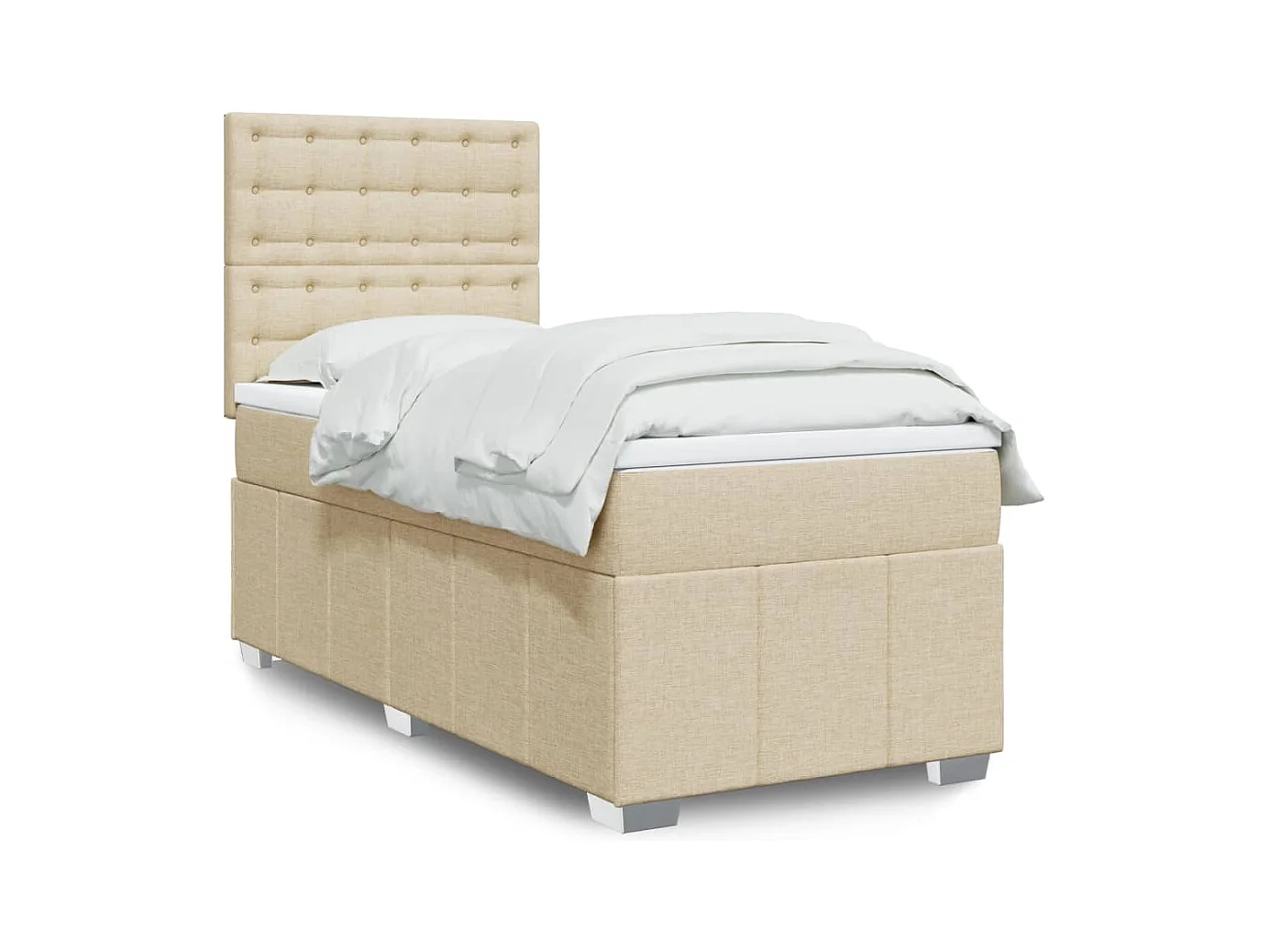Sommier à lattes de lit avec matelas Crème 80x200 cm Tissu
