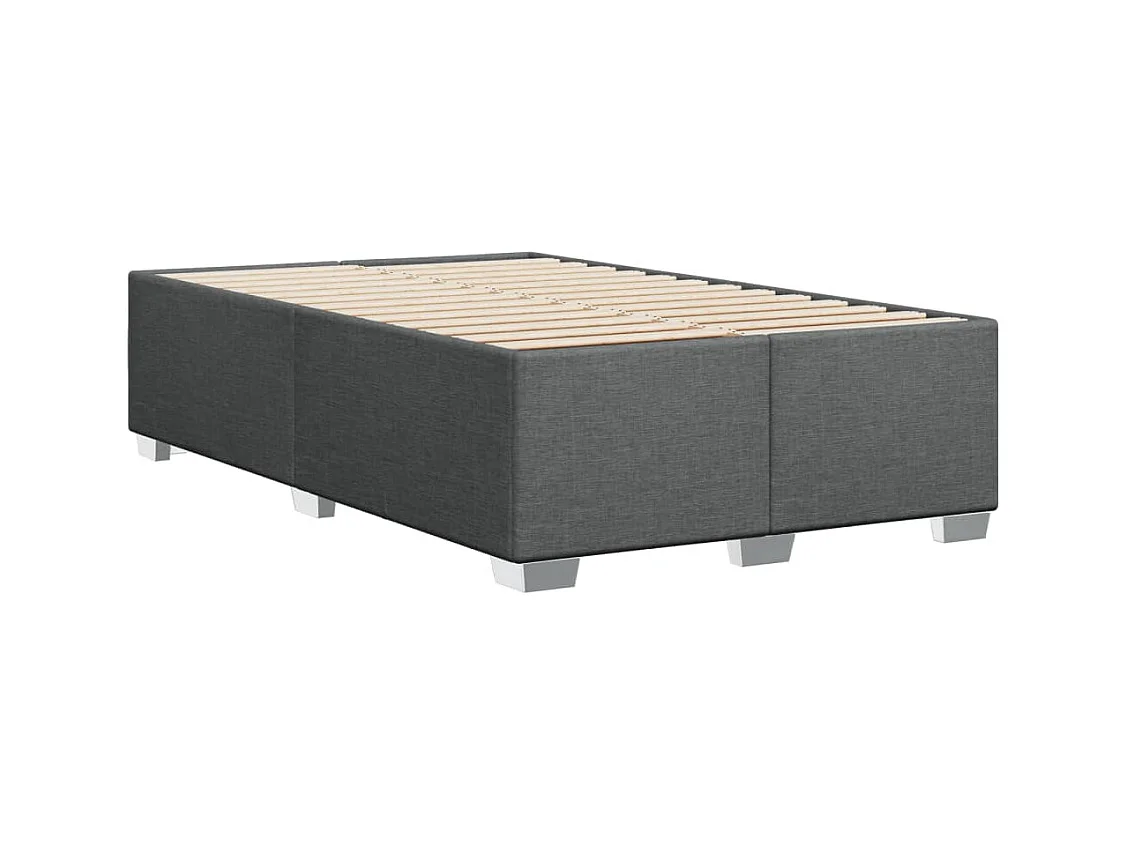 Sommier à lattes de lit avec matelas gris foncé 120x190cm tissu