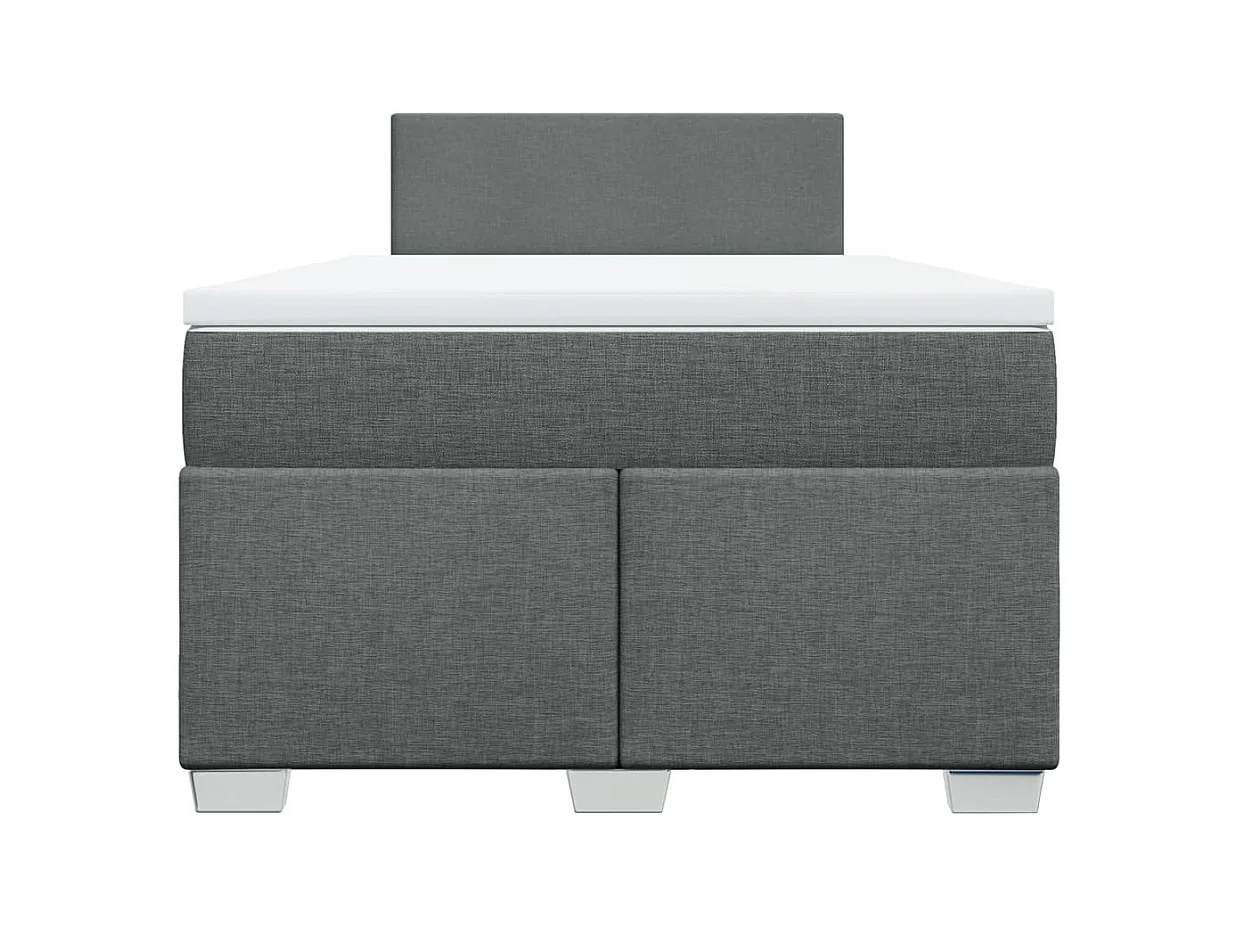 Cama boxspring com colchão 120x190 cm tecido cinzento-escuro