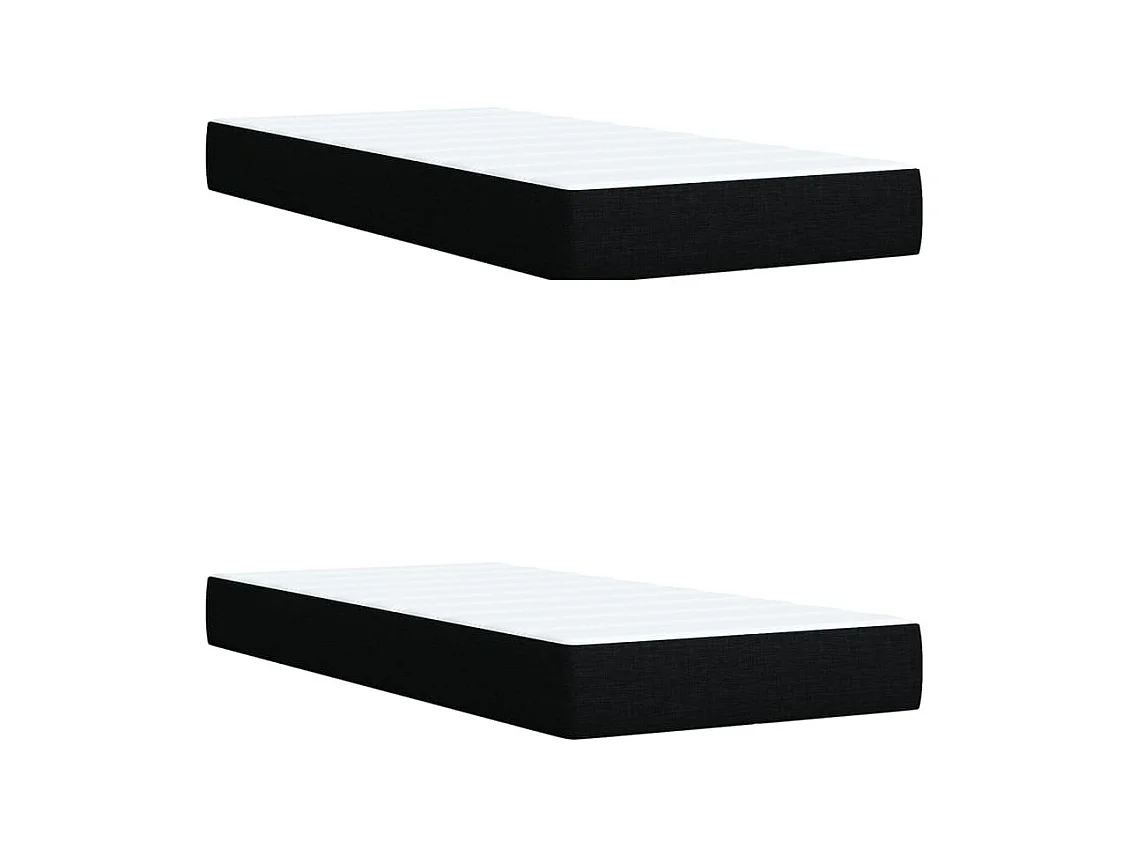 Sommier à lattes de lit avec matelas Noir 200x200 cm Tissu