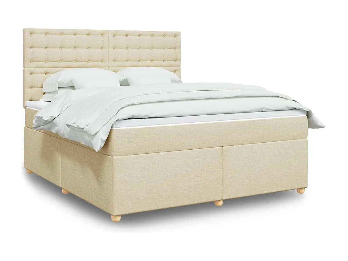 Cama com molas/colchão 180x200 cm tecido cor creme