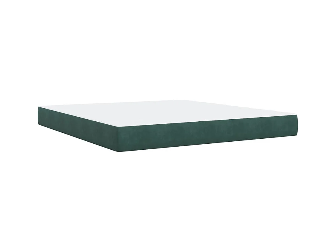 Cama box spring con colchón terciopelo verde oscuro 180x200 cm